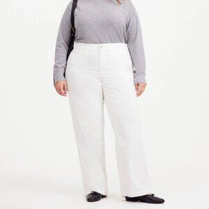 Madewell Pants Womens‎ 33 Emmett Wide-Leg Corduroy Welt Pocket Edition White NEW